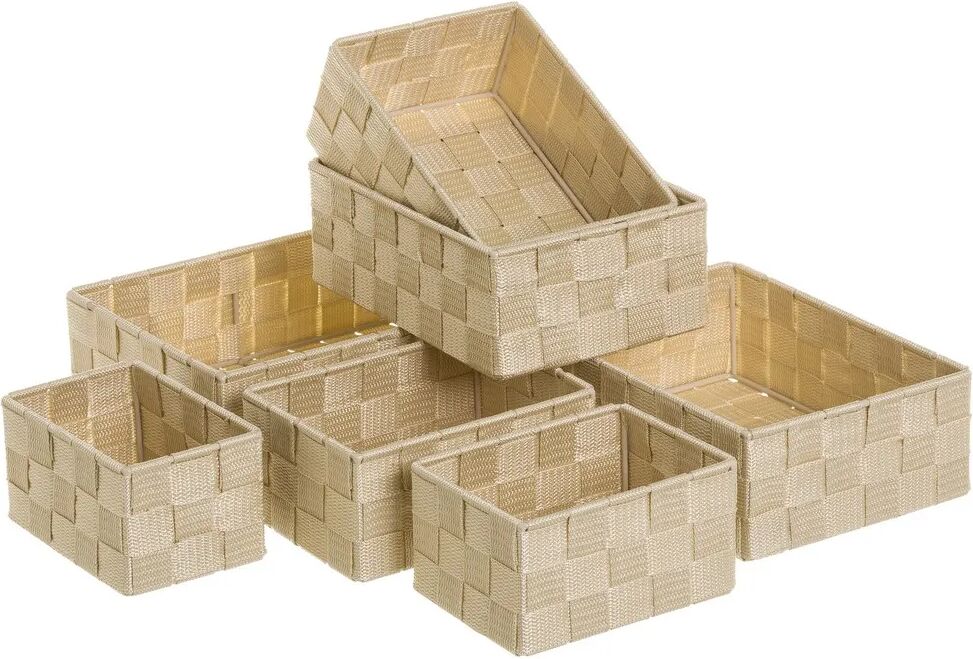 LOLAhome Set de 7 cestas organizadoras de polipropileno beige