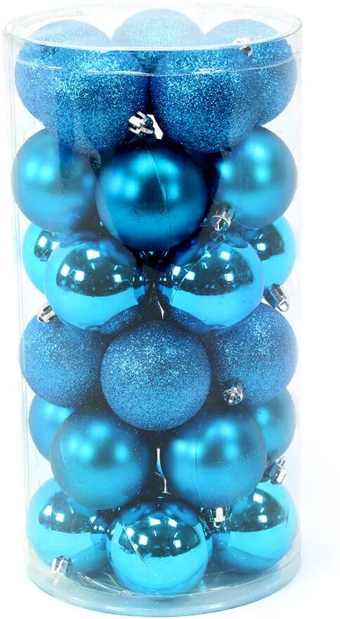 LOLAhome Bolas de Navidad clásicas Azules de plástico para decoración navideña Christmas