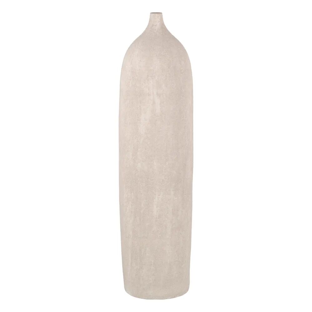 LOLAhome Jarrón alto botella textura de cerámica beige de Ø 26x100 cm