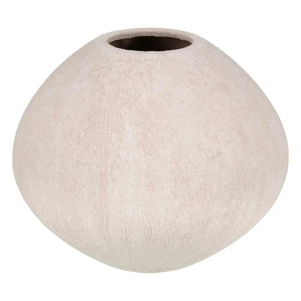 LOLAhome Jarrón vasija textura de cerámica beige de Ø 31x23 cm