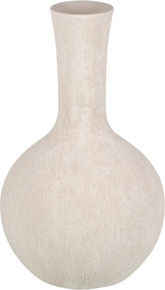 LOLAhome Jarrón vasija textura de cerámica beige de Ø 23x46 cm