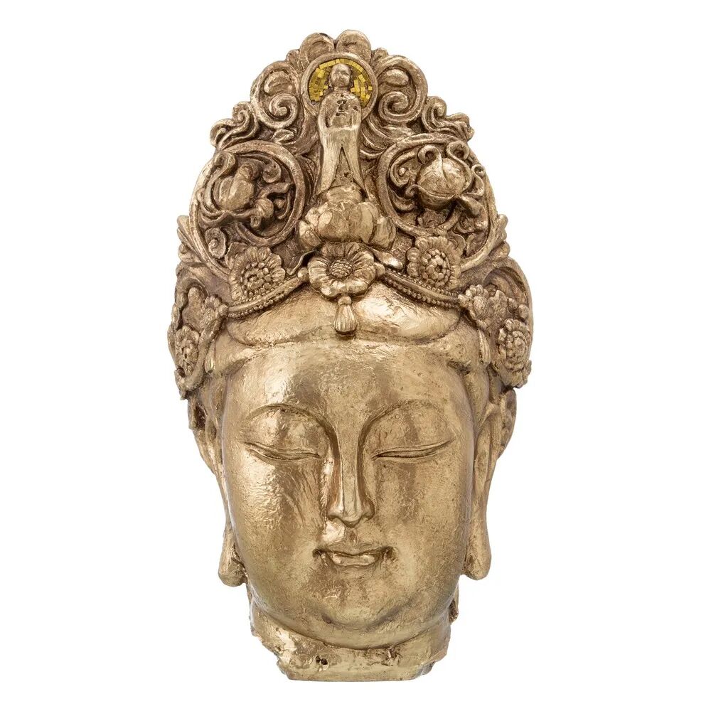 LOLAhome Figura de Buda de resina cobre de 42x32x69 cm