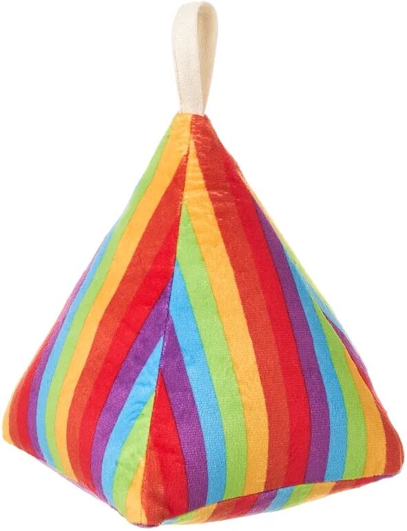 LOLAhome Tope de puerta de tela y gravilla triangular multicolor de 14x14x18 cm