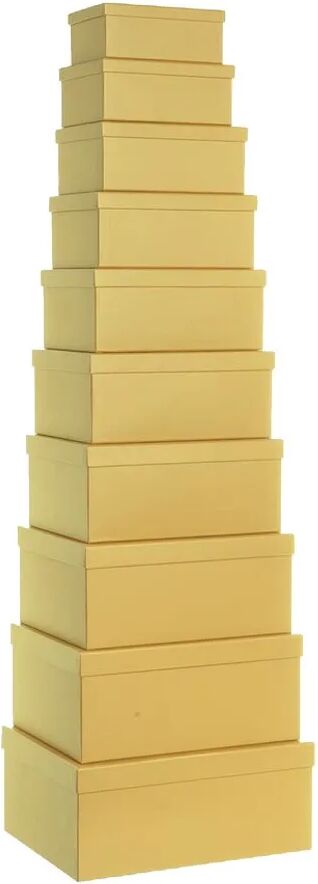 LOLAhome Set de 10 cajas organizadoras de cartón forradas con papel amarillo