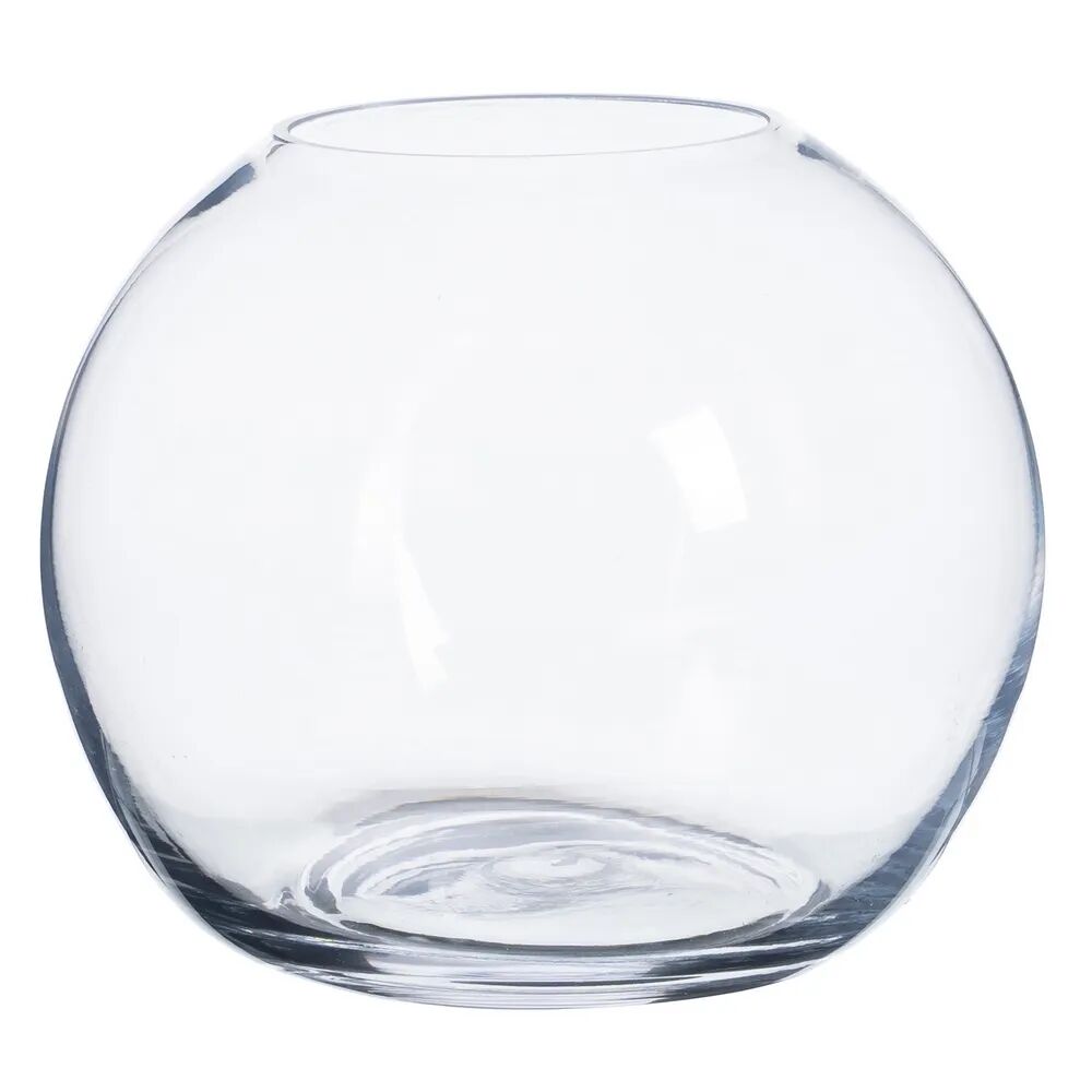 LOLAhome Jarrón pecera de cristal transparente de Ø 20x20 cm