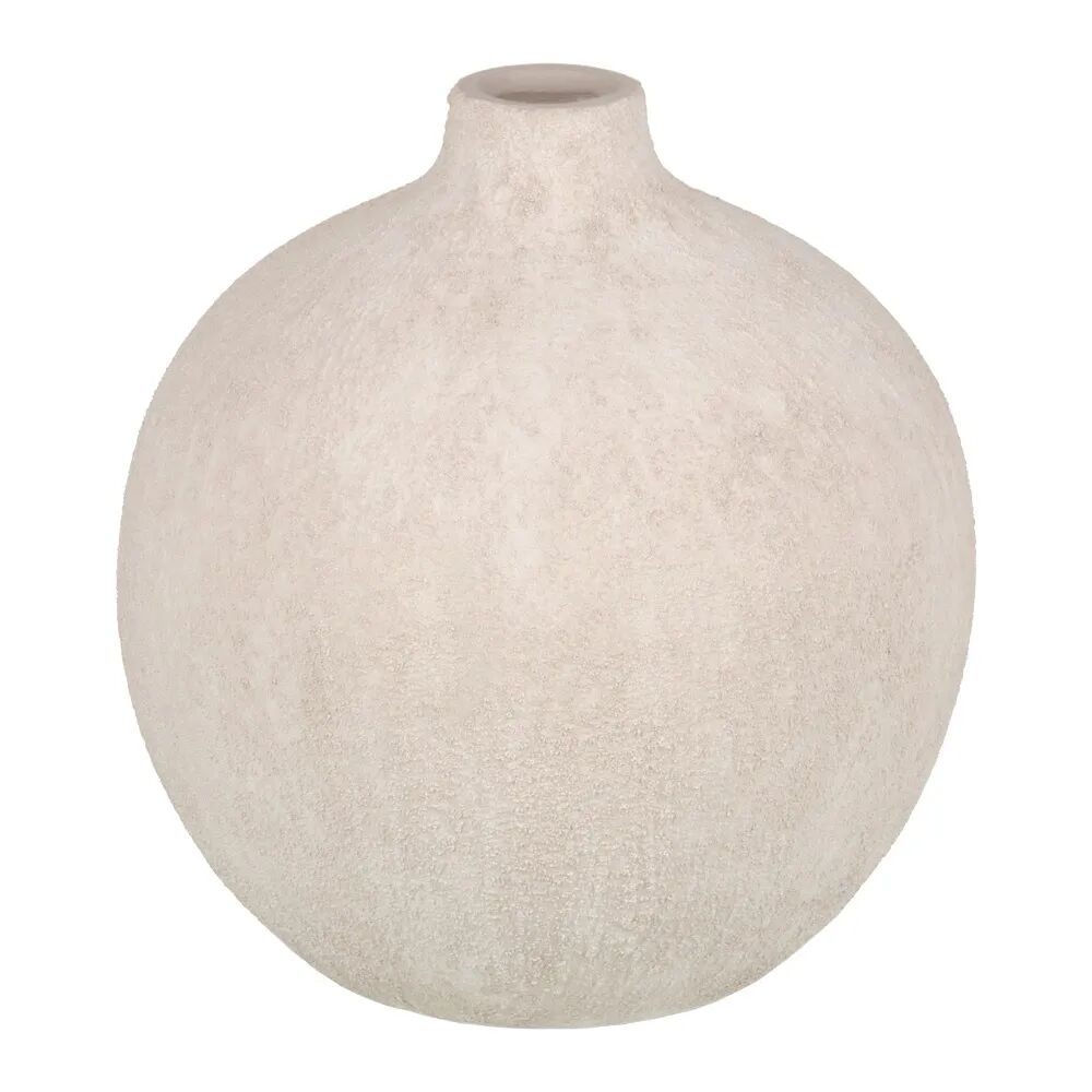 LOLAhome Jarrón vasija textura de cerámica beige de Ø 22x25 cm