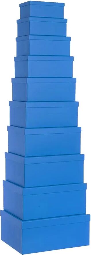 LOLAhome Set de 10 cajas organizadoras de cartón forradas con papel azul oscuro