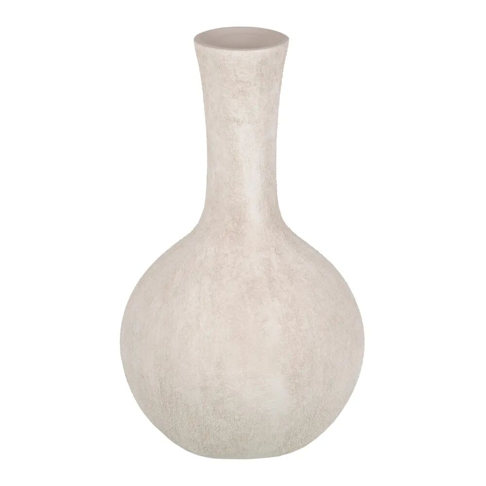 LOLAhome Jarrón vasija textura de cerámica beige de Ø 19x35 cm