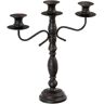 LOLAhome Candelabro envejecido negro de metal de 42x12x42 cm