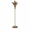 LOLAhome Portavelas palmera envejecido dorado de metal de Ø 15x54 cm