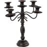 LOLAhome Candelabro envejecido negro de metal de 42x42x42 cm