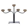 LOLAhome Candelabro con 5 brazos envejecido negro y dorado de metal de 41x12x30 cm