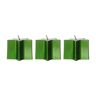 LOLAhome Set de 3 velas de Navidad estrella verde metalizado de parafina de Ø 8,7x8 cm