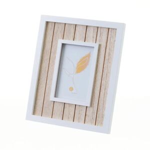 LOLAhome Marco de fotos de listones blanco de madera MDF para foto de 10x15 cm