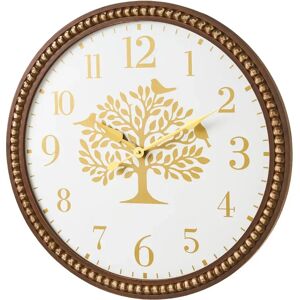 LOLAhome Reloj árbol de la vida de madera blanco y marrón de Ø 60 cm