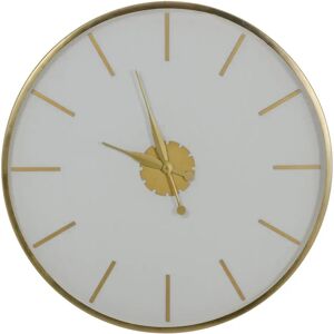 LOLAhome Reloj engranaje blanco y dorado de acero y cristal de Ø 76 cm