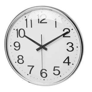 LOLAhome Reloj redondo plata de plástico de Ø 30 cm