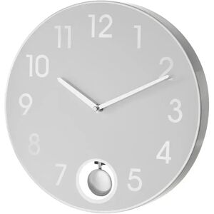 LOLAhome Reloj de pared con péndulo blanco de aluminio de Ø 30 cm