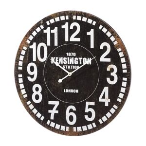 LOLAhome Reloj envejecido marrón de madera de Ø 60 cm