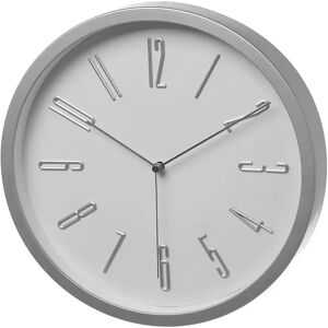 LOLAhome Reloj redondo plata de plástico de Ø 30 cm