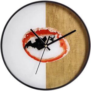 LOLAhome Reloj de pared blanco y dorado de cristal y PVC de 30 cm