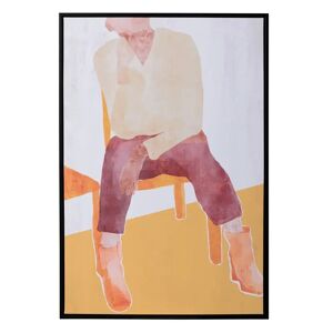 LOLAhome Cuadro lienzo de mujer de impresión naranja de 60x90 cm