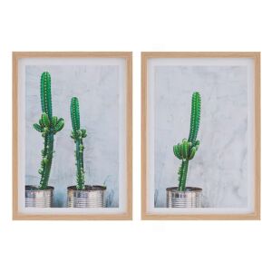 LOLAhome 2 cuadros de cactus de metacrilato verde