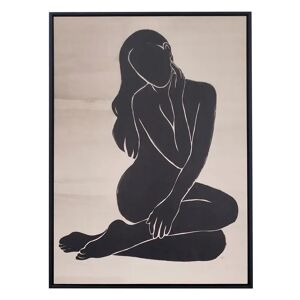 LOLAhome Cuadro silueta de impresión sobre lienzo negro de 63x93 cm