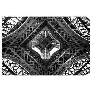 LOLAhome Cuadro Torre Eiffel fotoimpreso de lienzo gris de 120x80 cm