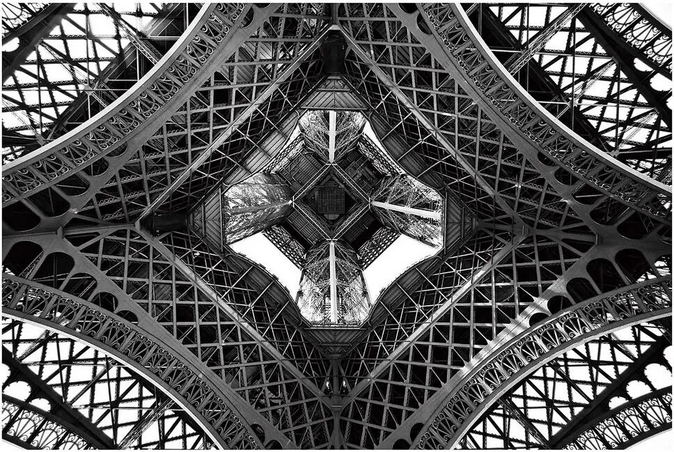 LOLAhome Cuadro Torre Eiffel fotoimpreso de lienzo gris de 120x80 cm