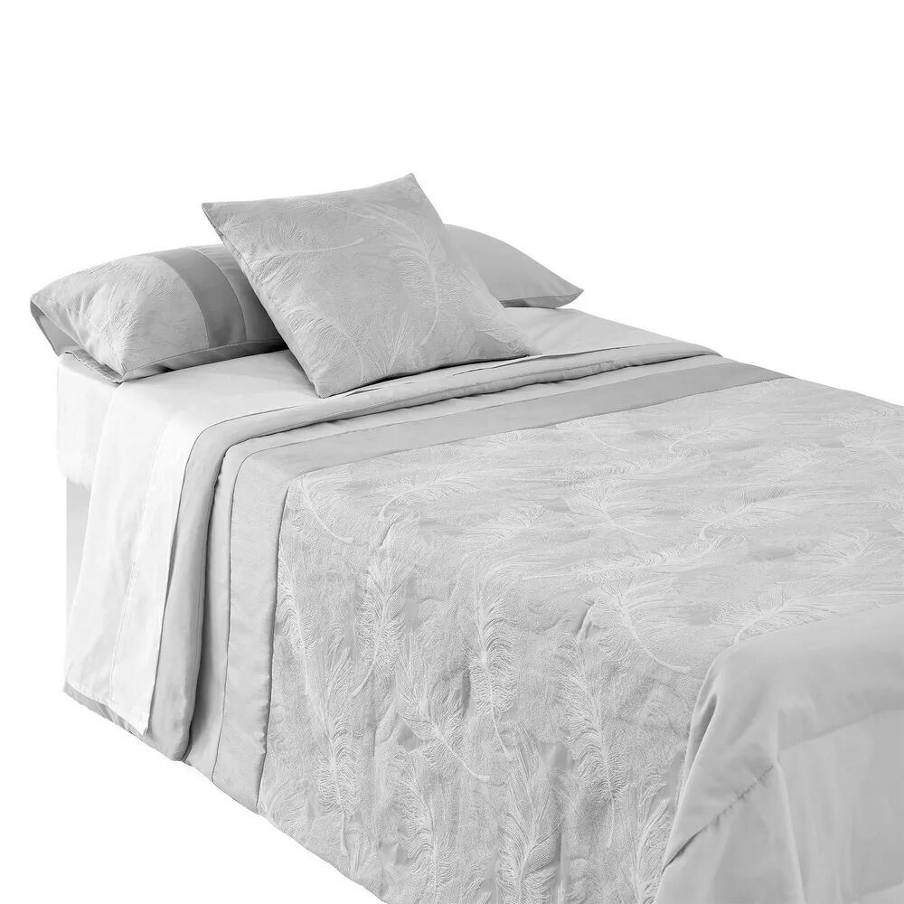LOLAhome Colcha gris con funda de almohada de tela de microfibra para cama de 90 cm