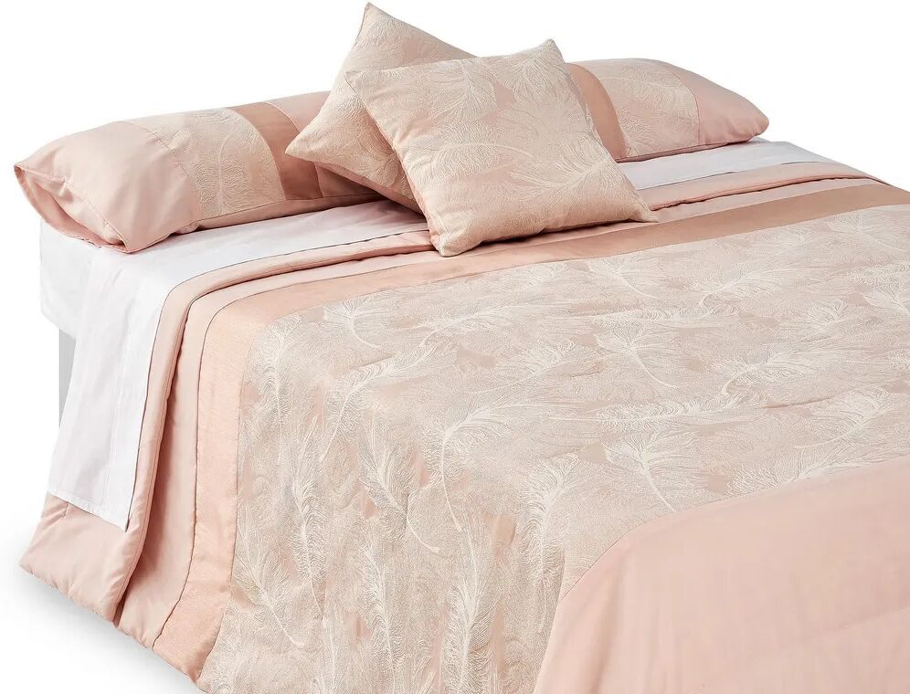 LOLAhome Colcha rosa con funda de almohada de tela de microfibra para cama de 135 cm