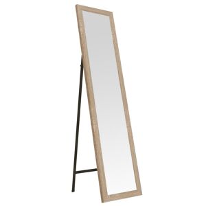 Espejo de pie natural de madera MDF de 37x157 cm