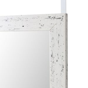 Espejo blanco decapé de plástico PE para puerta de 35x125 cm