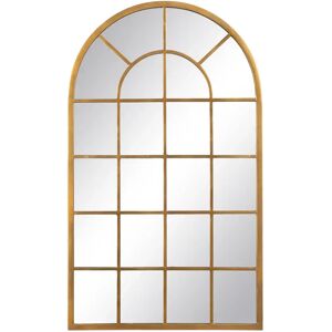 LOLAhome Espejo ventana dorado de metal y cristal de 65x110 cm