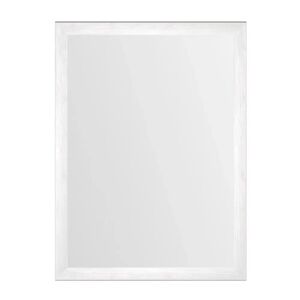 LOLAhome Espejo de pared decapé blanco de madera de 56x76 cm