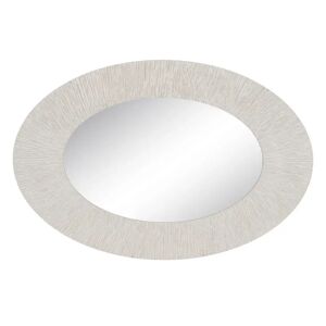 LOLAhome Espejo oval grabado blanco roto de madera de 120x80 cm