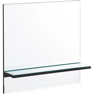 LOLAhome Espejo de 1 balda plateado de cristal de 45x11x45 cm