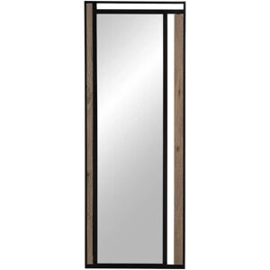 LOLAhome Espejo geométrico de metal negro y natural para vestidor de 45x100 cm