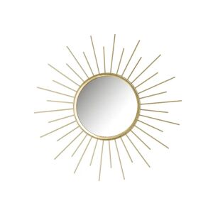 LOLAhome Espejo sol dorado de metal de 45x45 cm
