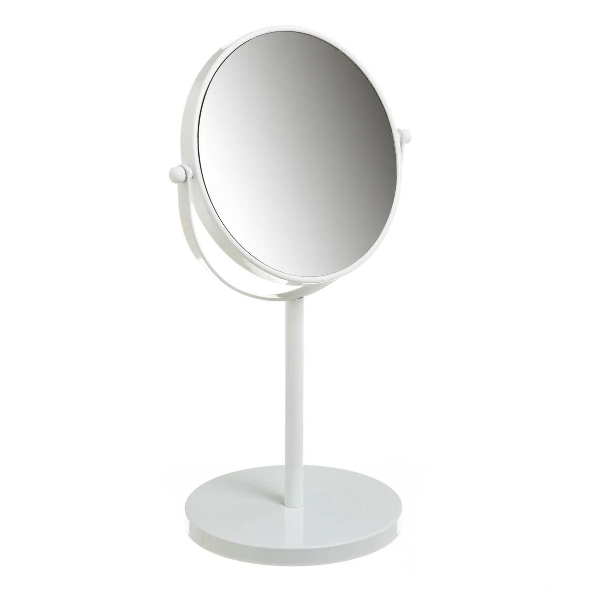 LOLAhome Espejo de 5 aumentos blanco de metal de 35x17x17 cm