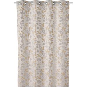 LOLAhome Cortina confeccionada damasco beige de tela Jacquard de 140x260 cm