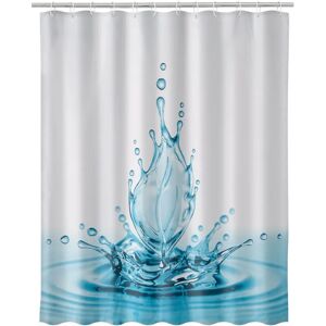 LOLAhome Cortina de baño gota azul de tela de 180x200 cm