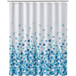 LOLAhome Cortina de baño de pétalos de tela azul de 180x200 cm