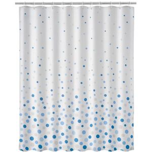 LOLAhome Cortina de baño de círculos de tela azul de 180x200 cm