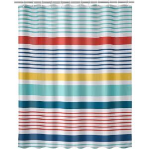 LOLAhome Cortina de baño de rayas multicolor de tela de 180x200 cm