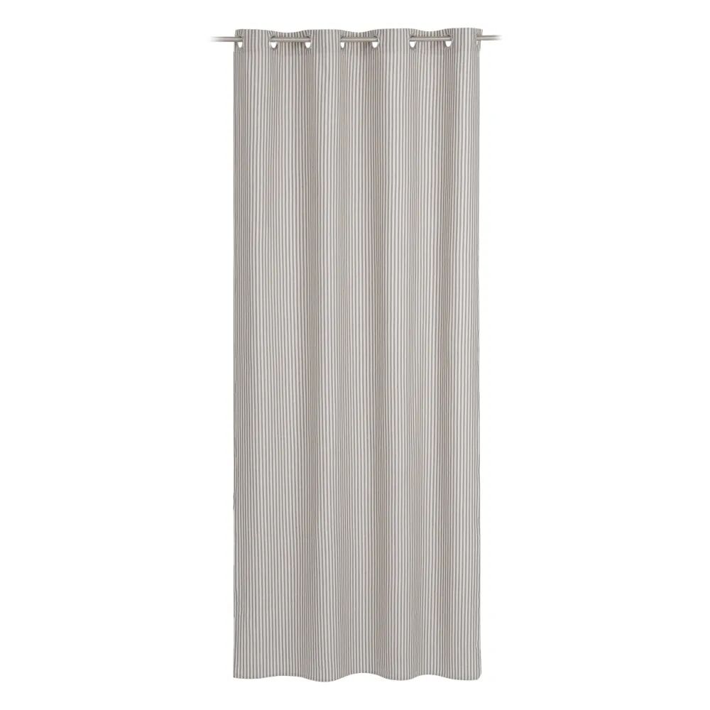 LOLAhome Cortina de jardín antimanchas de rayas gris y blanco de tela de teflón de 140x260 cm