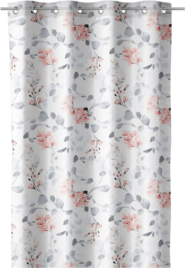 LOLAhome Cortina confeccionada de ramas rosa y gris de algodón orgánico de 140x260 cm