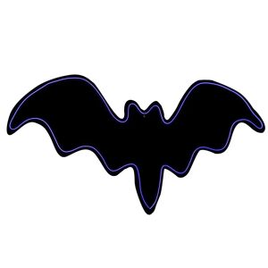 LOLAhome Cartel con luz de murciélago negro para Halloween de goma eva de 50x26 cm