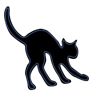 LOLAhome Cartel con luz de gato negro de Halloween de goma eva de 44x36 cm